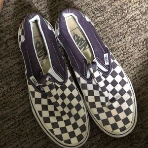 Checkered slip on vans